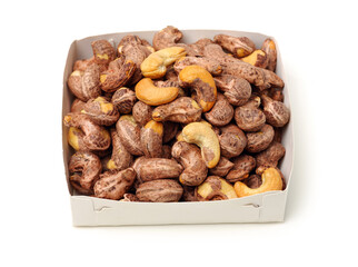 cashew nuts on white background 