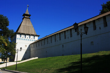 White walls and tower of the Astrakhan Kremlin