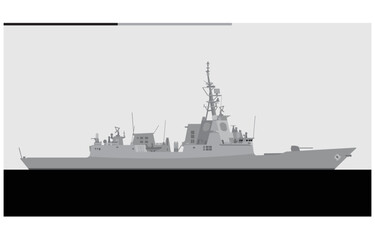 HMAS HOBART. Royal Australian Navy air warfare destroyer. Vector image for illustrations and infographics