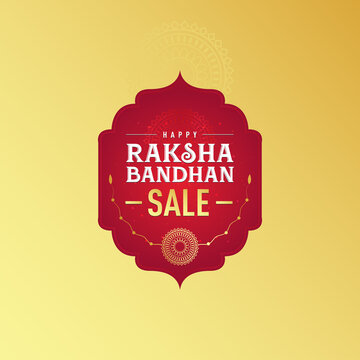 Happy Raksha Bandhan Sale Creative Illustration, Sale Banner, Poster, Offer Tag, Sticker, Logo Design, Rakhi, Symbol, Sign, Traditional Unit, Indian festival of Raksha Bandhan celebration.