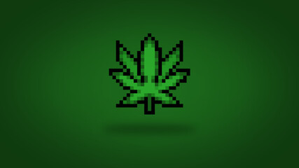 Pixel Cannabis leaf wallpaper - high res 4k background