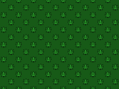 Pixel Cannabis leaf background - seamless high res pattern