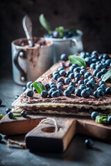 Tasty and sweet wafers made of chocolate and berries