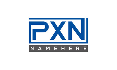 PXN Letters Logo With Rectangle Logo Vector