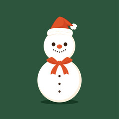 Snowman cartoon vector. Snowman mascot.