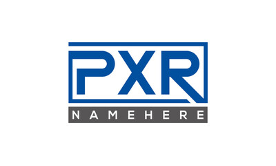 PXR Letters Logo With Rectangle Logo Vector