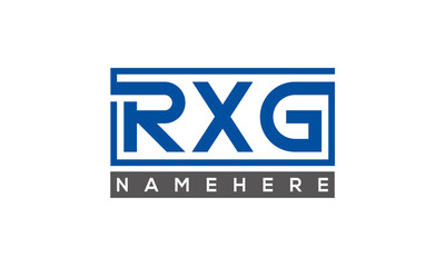 RXG Letters Logo With Rectangle Logo Vector