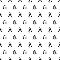 Seamless pattern with black trees