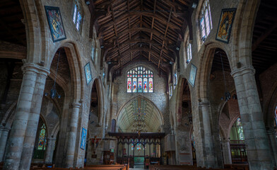 Obraz premium Spalding, St Mary & St Nicholas Church interior view towards altar