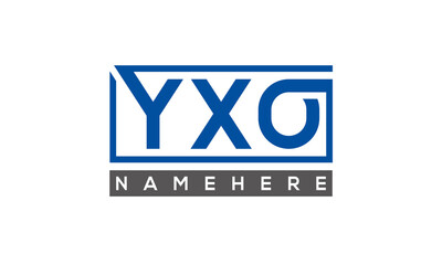 YXO Letters Logo With Rectangle Logo Vector