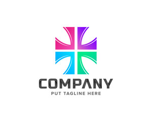 Obraz premium Creative colorful Butterfly Medical foundation logo for company 