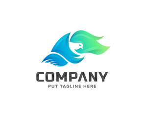 Creative colorful flying bird logo template for company