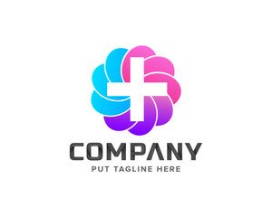 Obraz premium Creative colorful Butterfly Medical foundation logo for company 