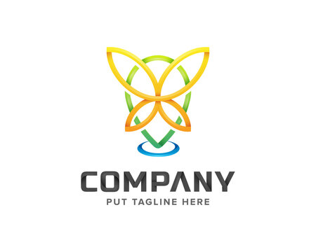 Creative colorful Butterfly Medical foundation logo for company 