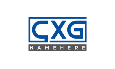 CXG Letters Logo With Rectangle Logo Vector