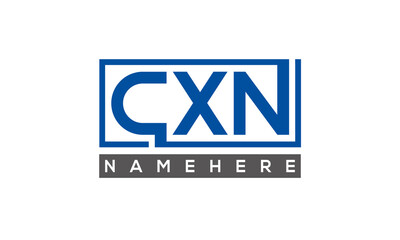CXN Letters Logo With Rectangle Logo Vector