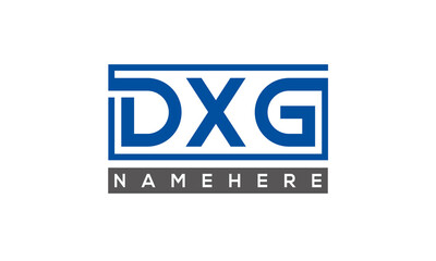 DXG Letters Logo With Rectangle Logo Vector