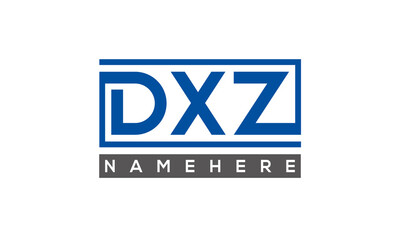 DXZ Letters Logo With Rectangle Logo Vector