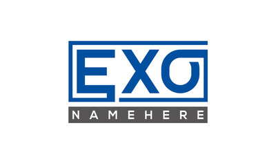 EXO Letters Logo With Rectangle Logo Vector