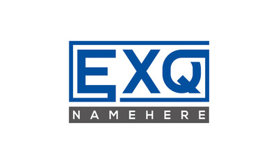 EXQ Letters Logo With Rectangle Logo Vector