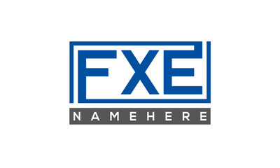 FXE Letters Logo With Rectangle Logo Vector