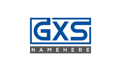 GXS Letters Logo With Rectangle Logo Vector