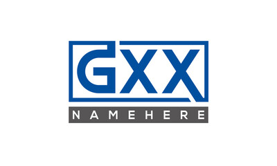 GXX Letters Logo With Rectangle Logo Vector