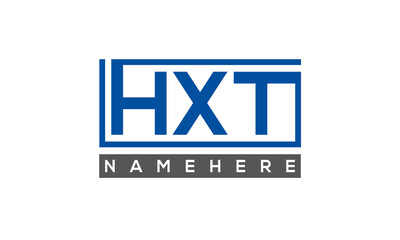 HXT Letters Logo With Rectangle Logo Vector