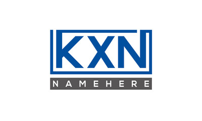 KXN Letters Logo With Rectangle Logo Vector