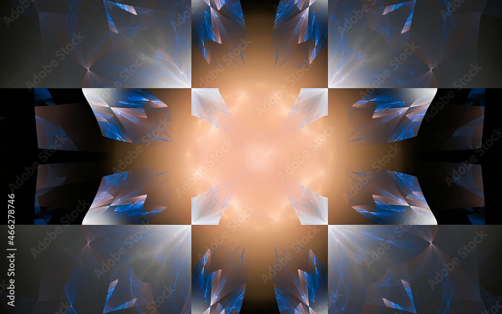 Aufkleber digital illustration abstract image generated fractal background image wallpaper pattern of various geometric shapes and lines of various colors for computer graphics or web design