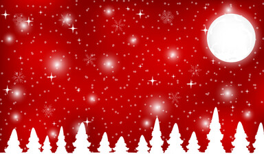 Christmas red background with snowflakes. 