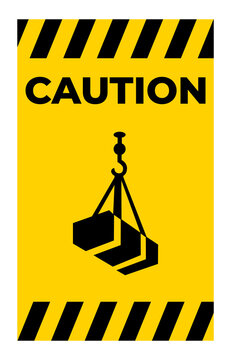 Beware Overhead Load Symbol Isolate On White Background,Vector Illustration