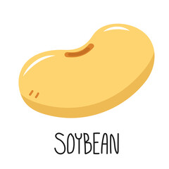 Soybean cartoon vector. Soybean on white background. free space for text.