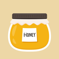 Honey jar vector. free space for text.
