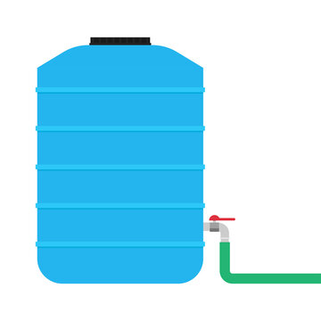 Water tank vector. water tank on white background. tap vector. Hose.