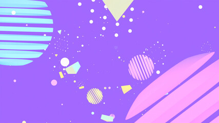 Fototapeta na wymiar 3d rendered stylish purple memphis geometric pattern.