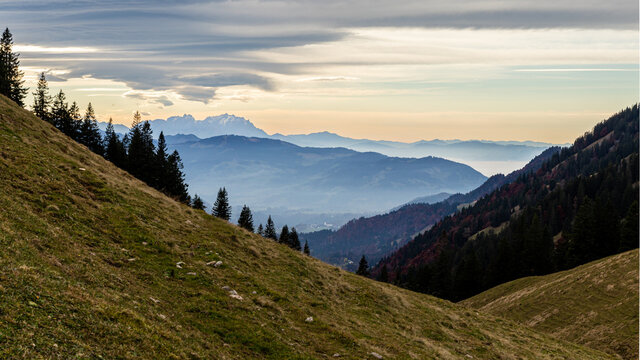 Wandergebiet beim Hochgrad in der Nagelfluhkette