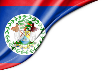 Belize flag. 3d illustration. with white background space for text.