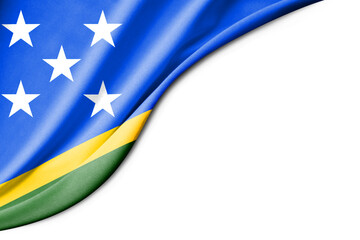 Solomon Islands flag. 3d illustration. with white background space for text.