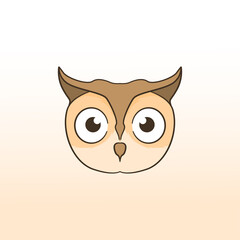 Owl head mascot logo design, illustration 