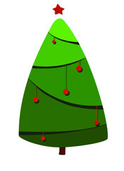 Christmas tree isolated on white background. Vector EPS 10