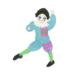 Ballet Nutcracker Illustration of Columbina, the first act doll