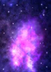 Star field in space and a nebulae