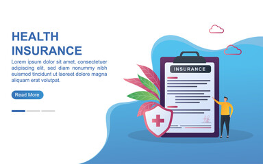 health insurance concept with declaration form and health shield.