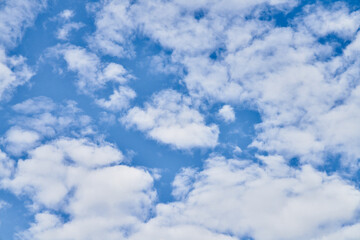 Beatiful blue sky with clouds on a sunny day