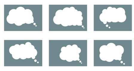 Dialog box icon, chat cartoon bubbles.