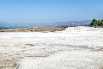 Carbonate mineral left by the flow of water from a thermal spring created amazing landscapes