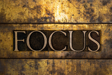 Focus text message on textured grunge copper and vintage gold background