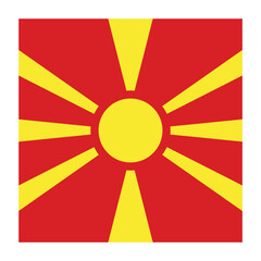 North Macedonia Square Country Flag button Icon