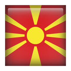 North Macedonia Square Country Flag button Icon